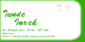 tunde imrek business card